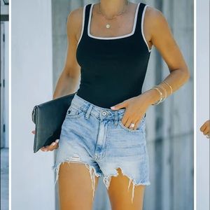 Vici Square Neck Tank Bodysuit- M NWT